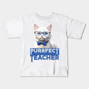 Just a Purrfect Teacher Funny Cat Kids T-Shirt